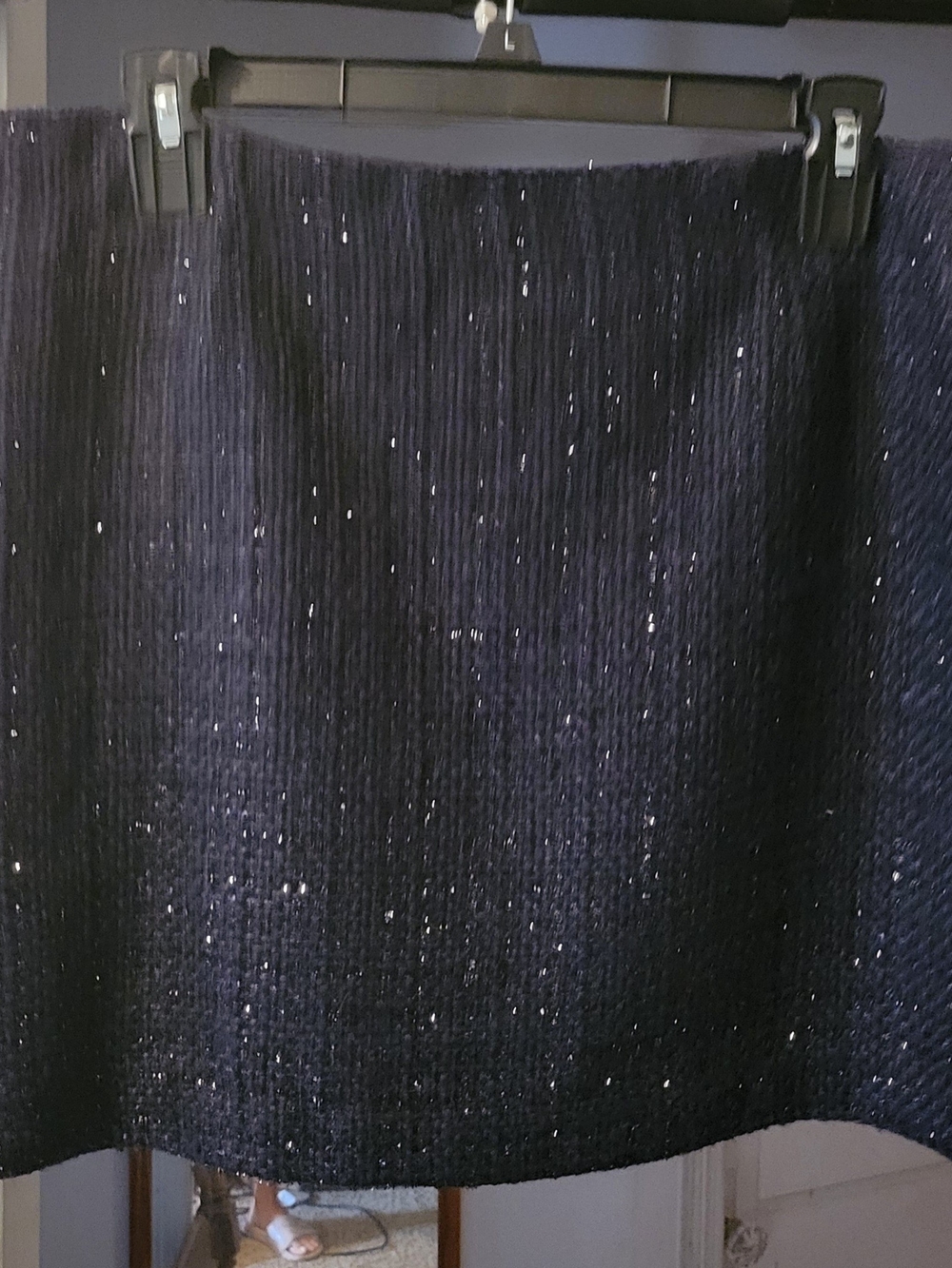 Willi Smith Navy Sparkle Mini Skirt